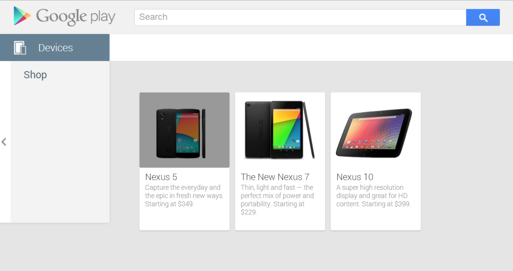 Google Play Store Nexus 5