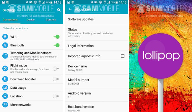 Galaxy Note 3 : Android 5.0 Lollipop disponible en Russie