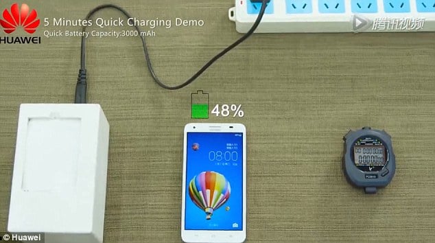 Huawei présente une batterie qui peut se charger de 0% à 50% en 1 minute