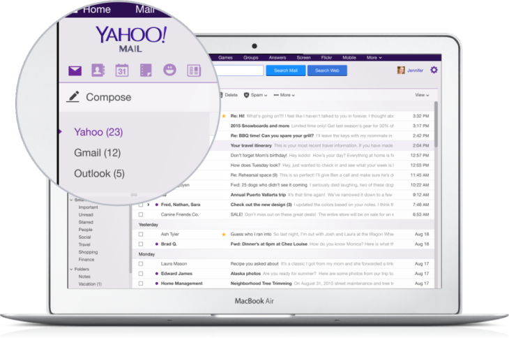 Google Play : Yahoo Mail supporte désormais les comptes Gmail