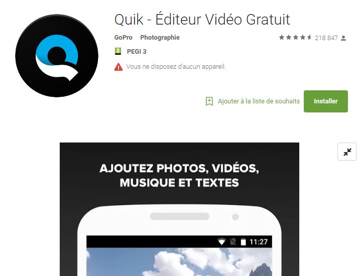 GoPro : l’application Quik préinstallée sur les Huawei P10 & P10 Plus